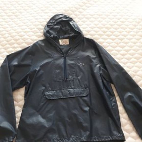 Vintage IZOD Lacoste Blue Crocodile RARE 80's Anorak Windbreaker SZ Medium - Picture 1 of 3